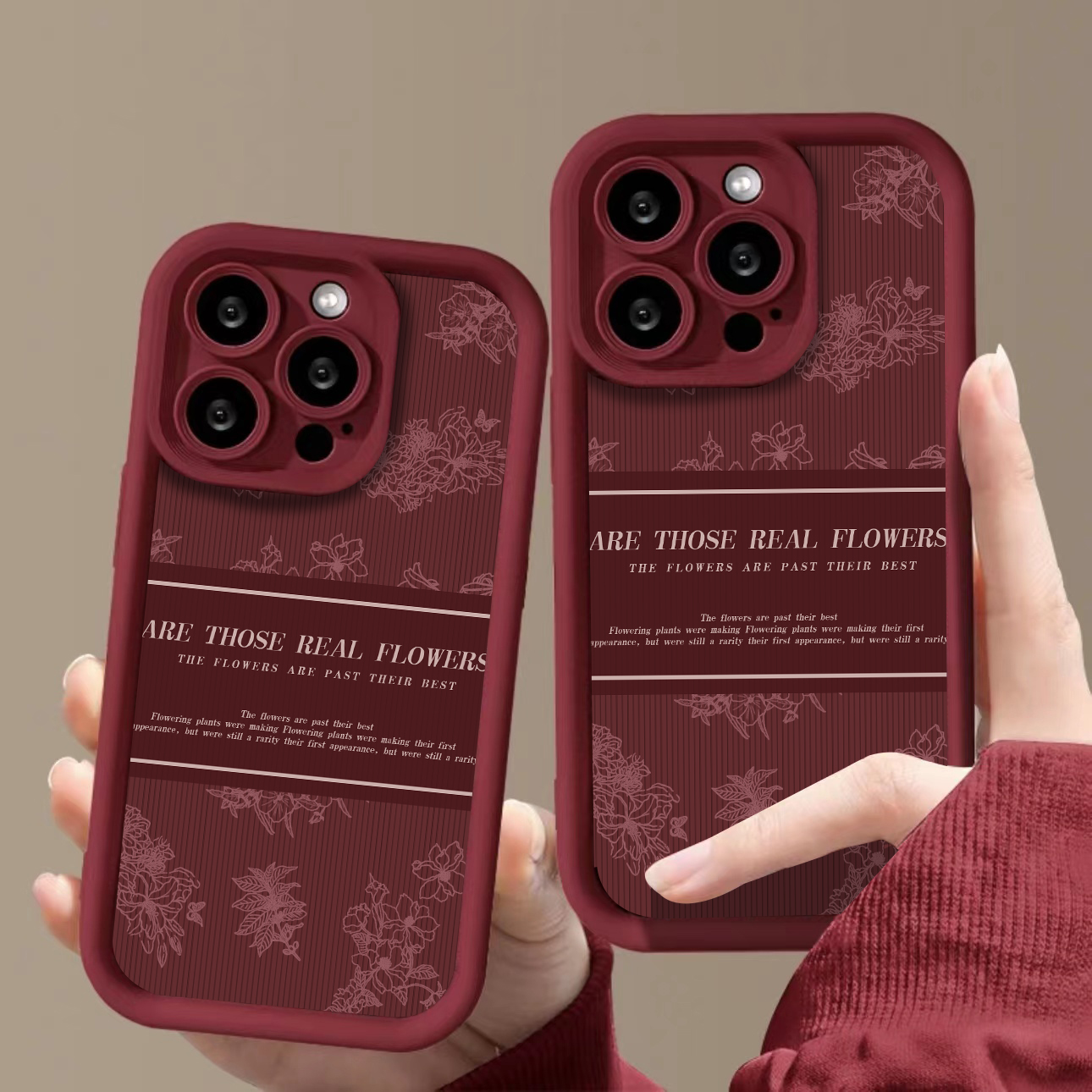鲜花线条适用于iPhone15/14/13手机壳苹果小米vivo华为oppo女可爱