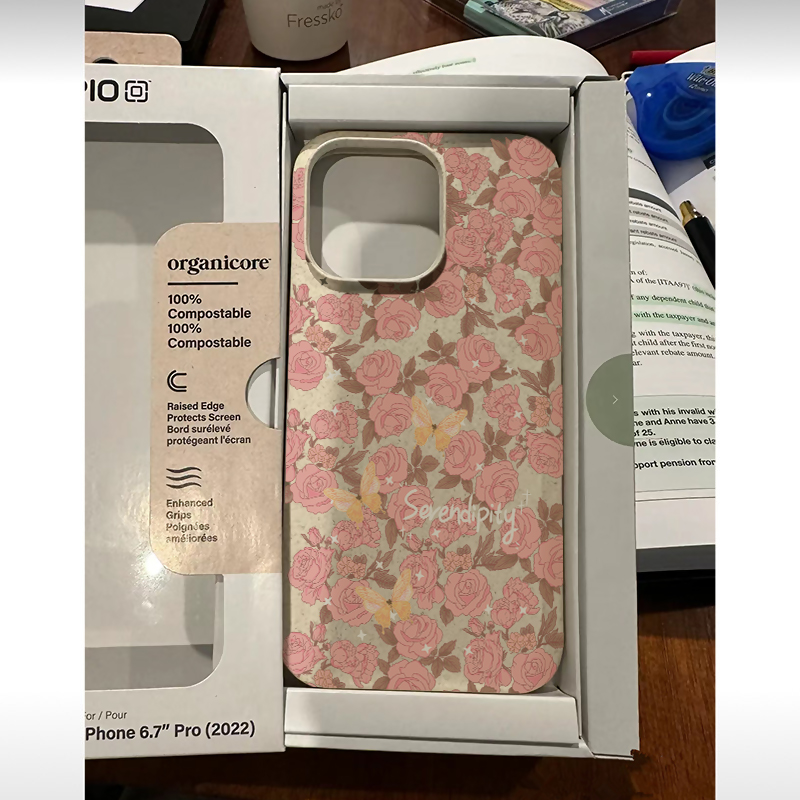 INS粉玫瑰适用苹果14/13promax手机壳12华为/vivo/小米/oppo创意