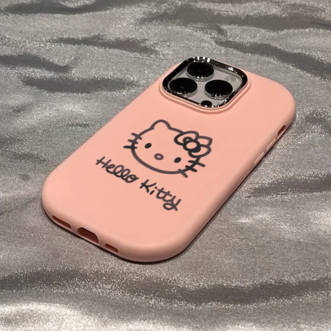马卡龙简笔kt猫适用苹果15手机壳iphone13/14promax防摔12/11可爱