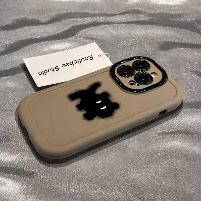 惊讶黑猫泡芙壳适用于苹果15手机壳iphone13/14promax防摔12/11女
