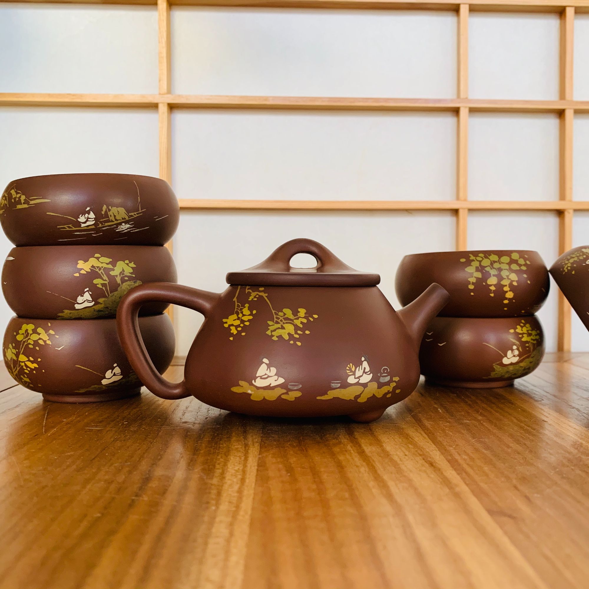 仙仙手作三足石瓢壶（一壶六杯）(225cc)