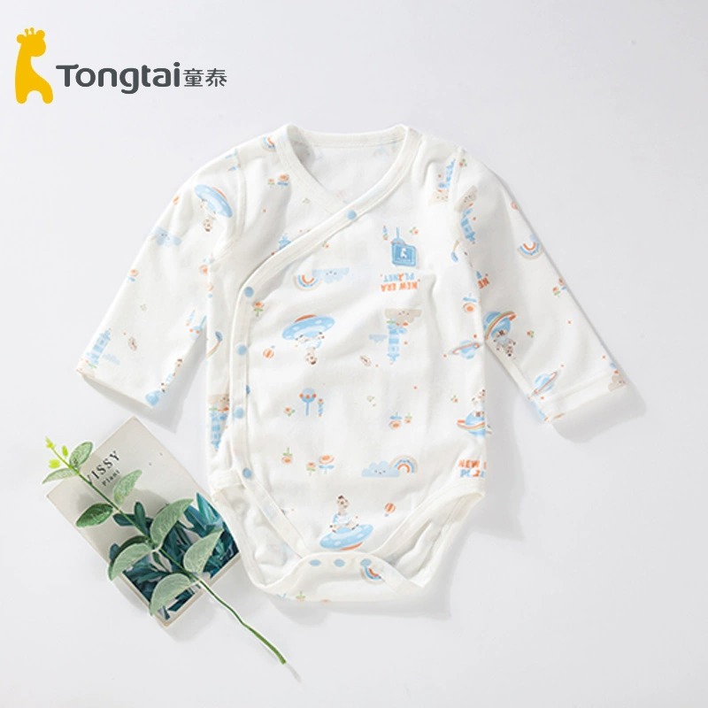 Tongtai/童泰四季婴儿无骨包屁衣3-18月男女宝宝纯棉偏开扣连体衣