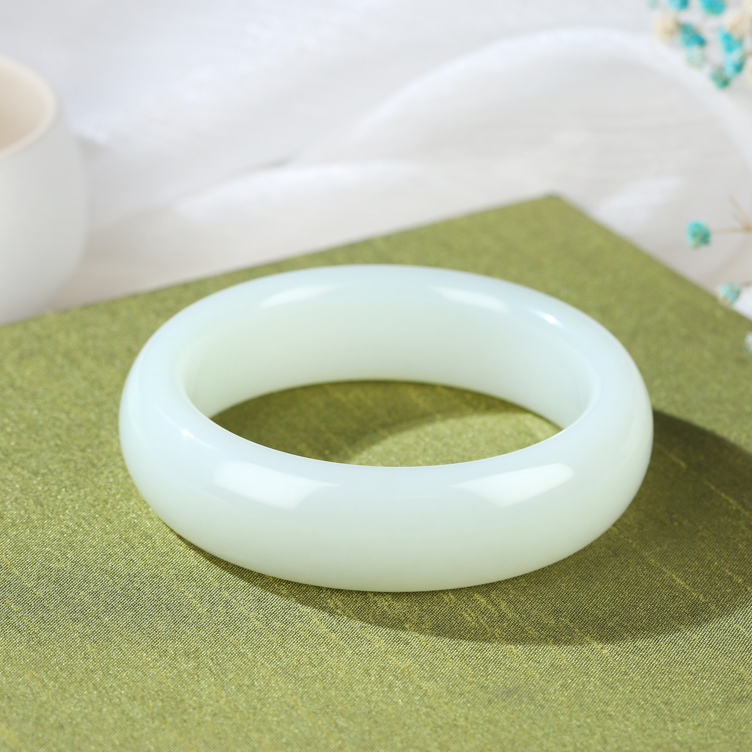 【麦子家族开年大促】天然新疆和田玉手镯宽版轮胎玉镯SZ15000