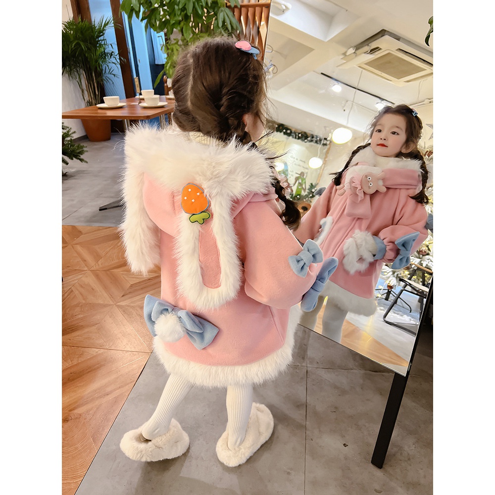 现货女童外套秋款2023新款洋气加厚女宝宝秋季加绒时髦上衣儿童秋