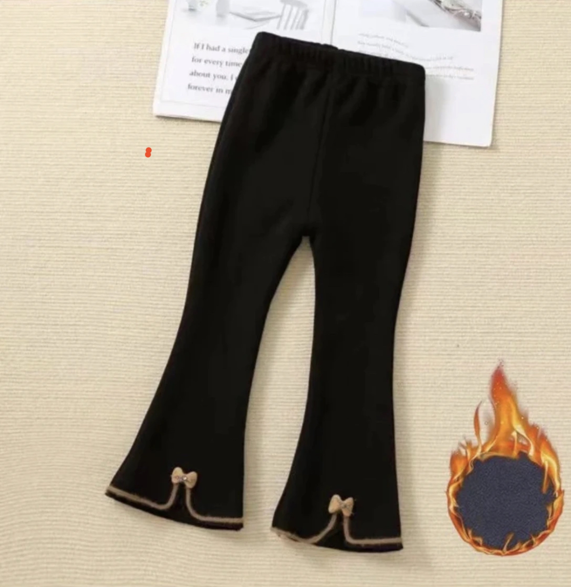 【工厂直销】B01 （加绒/不加绒）女童秋冬喇叭裤女孩洋气外穿打底裤