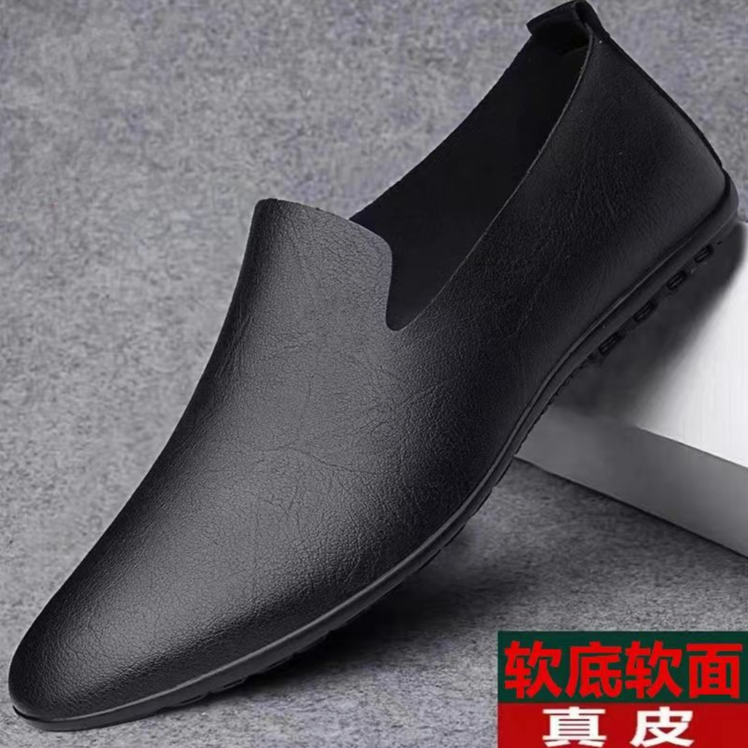 男鞋8新款皮鞋男士高端休闲防滑百搭软底圆头男鞋时尚舒适2099