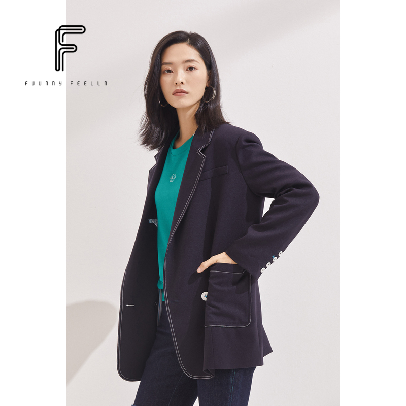 【小云总专属】FF||仿佛宽松明线百搭中款西装外套女FA00067
