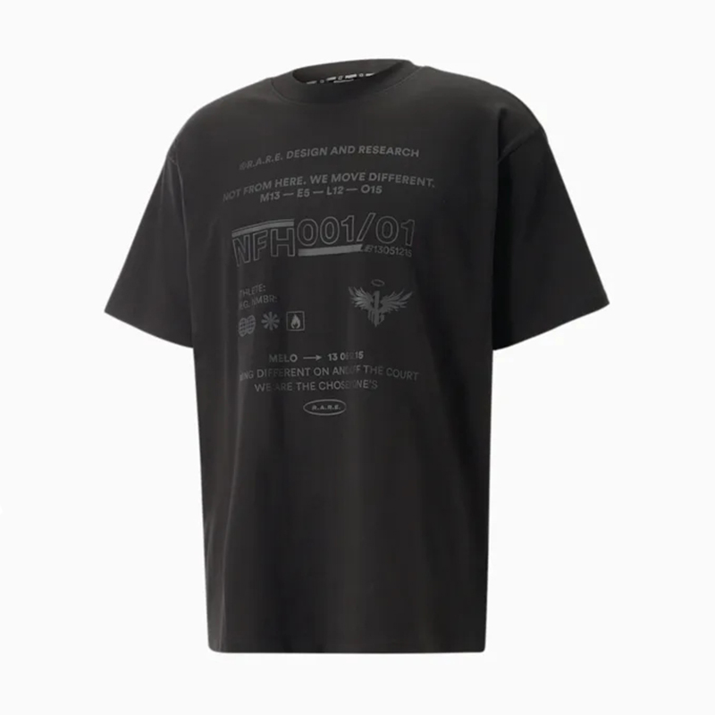PUMA 三球 拉梅洛鲍尔 篮球运动印花圆领短袖T恤 621702-01