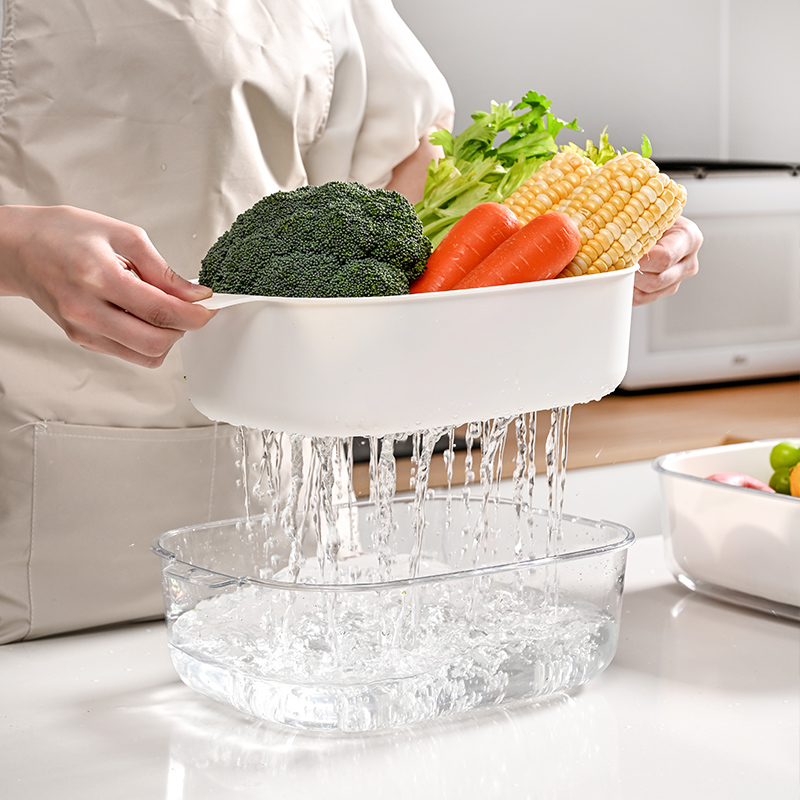 众琛叔叔沥水篮双层洗菜盆厨房家用水果盘水槽滤水菜篓淘篮子