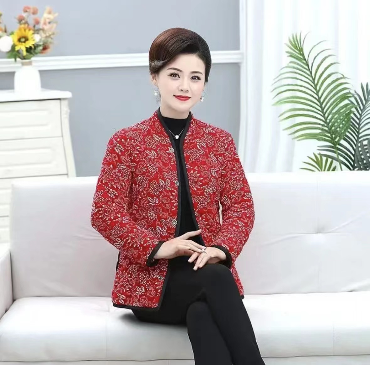 驼绒棉袄冬季中老年加厚大码宽松女外套
