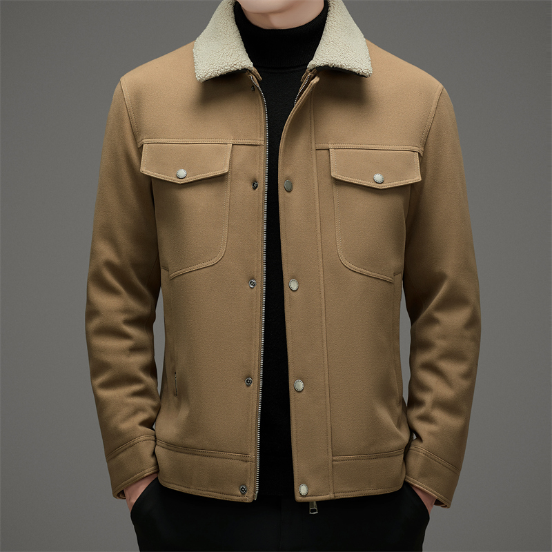 【毛领羽绒外套男】2023新款高档商务休闲中年短款爆款时尚保暖男装