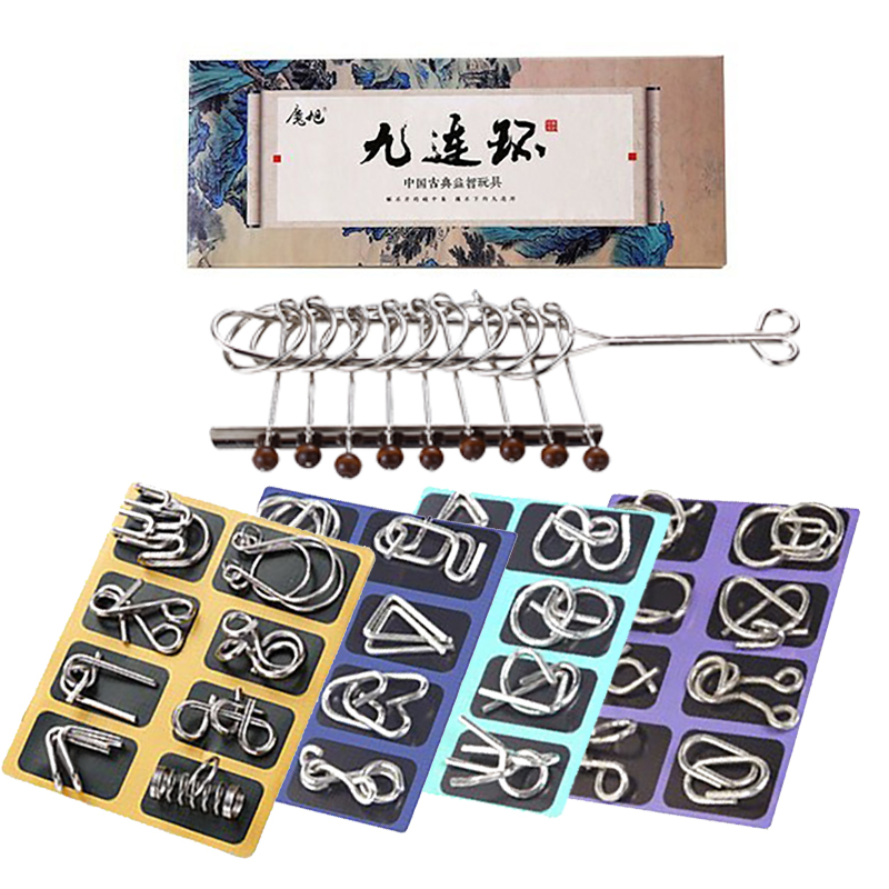 【智力解扣】九连环系列全套益智玩具解环儿童空间动手思维逻辑训练