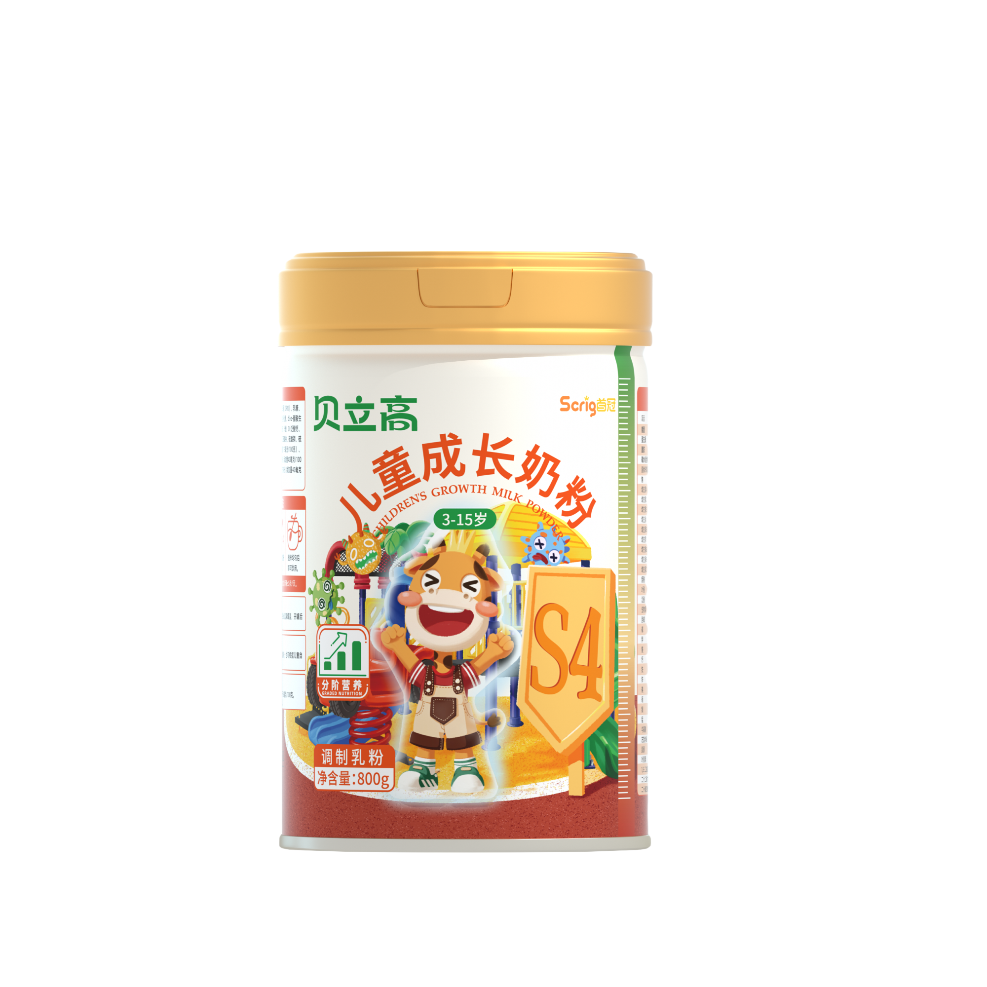 贝立高分阶儿童成长奶粉助力高个子4段3-6岁免疫球蛋白提高免疫力
