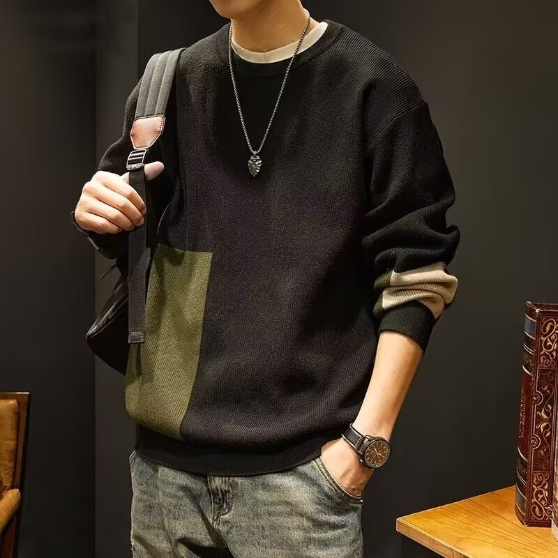 2024秋冬季新款毛衣男款潮流加厚男士毛衣衫宽松休闲外穿百搭毛衣