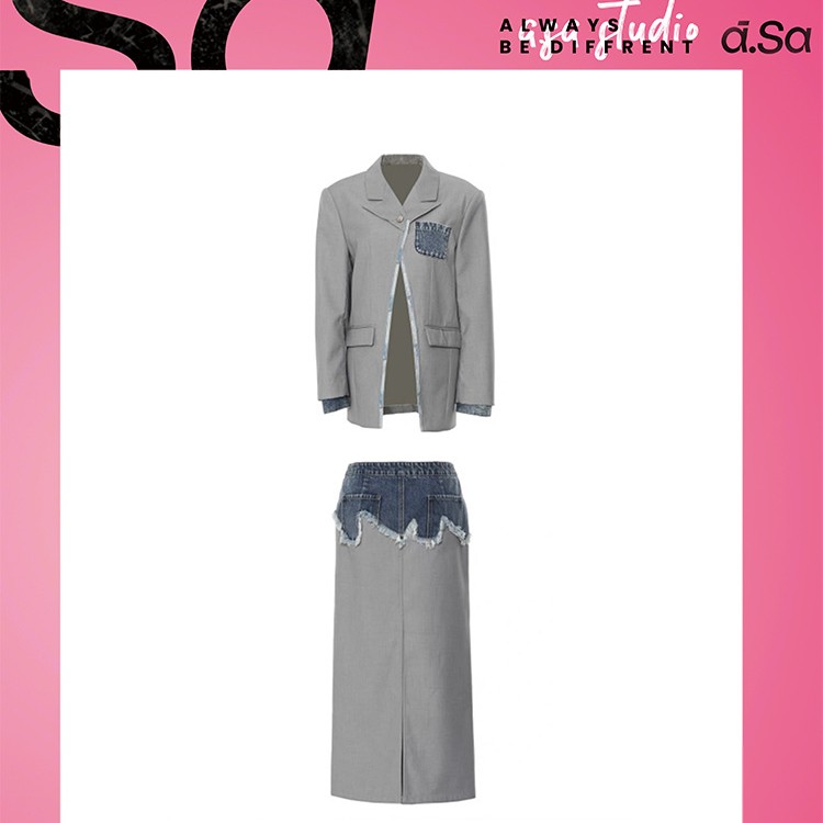 ASA-【灰色西装套装裙】TZ005