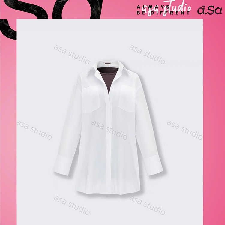 ASA-【关晓彤同款假两件带内衬衬衫】