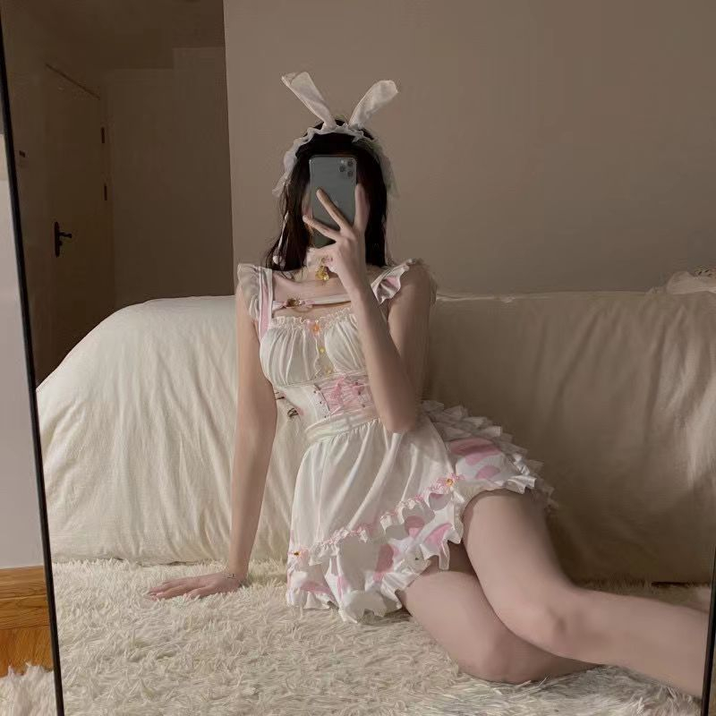 【粉色奶牛】兔女郎甜美套装洛丽塔纯欲少女居家服通用纯欲风薄款