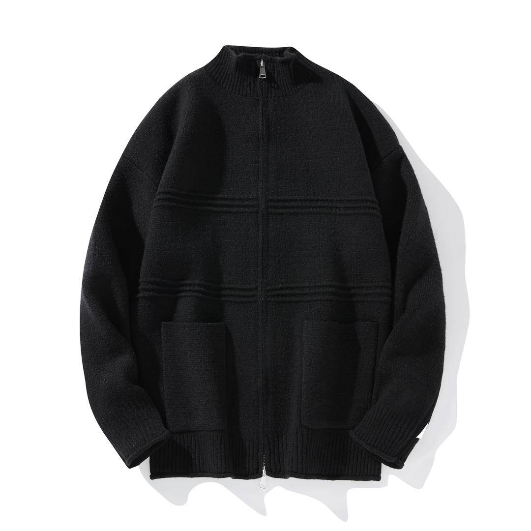 【轻奢定制】（拉链开衫毛衣）针织衫外套秋冬季男士宽松休闲上衣