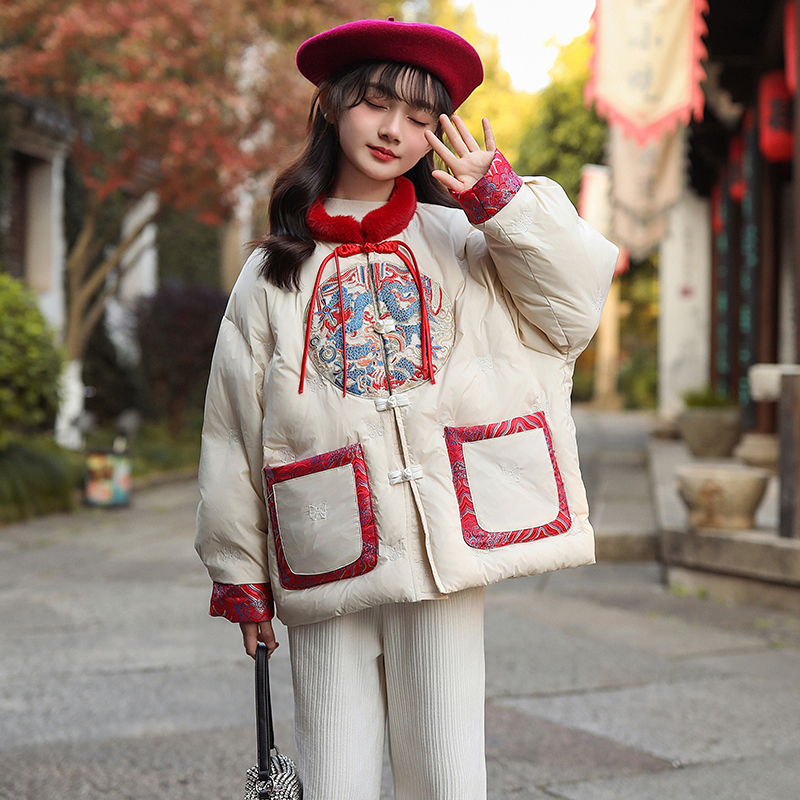 女童棉衣冬季2023新款洋气儿童棉服外套民国古风冬装女孩拜年服潮