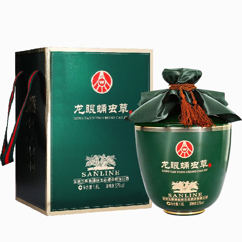 五粮液仙林生态 龙眼蛹虫草酒 浓香型礼盒装 白酒52度1.6L*1