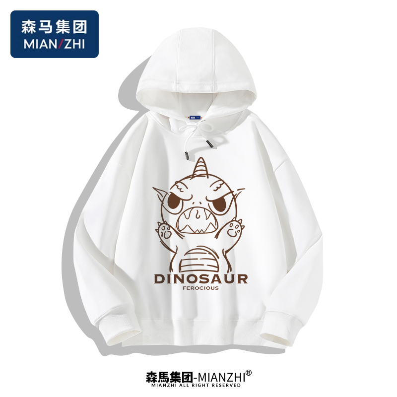 棉致MIANZHI连帽卫衣男春季新款大码上衣青少年卡通印花潮流长袖