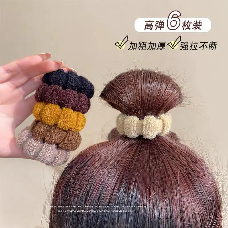 高弹力皮筋发圈新款高端扎头发橡皮筋毛绒发绳高弹力耐用头绳头饰