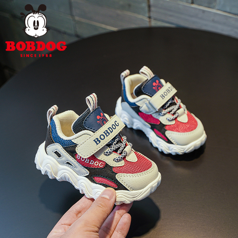 巴布豆儿童机能鞋2023春秋新款女童宝宝鞋小童学步鞋网面运动鞋子