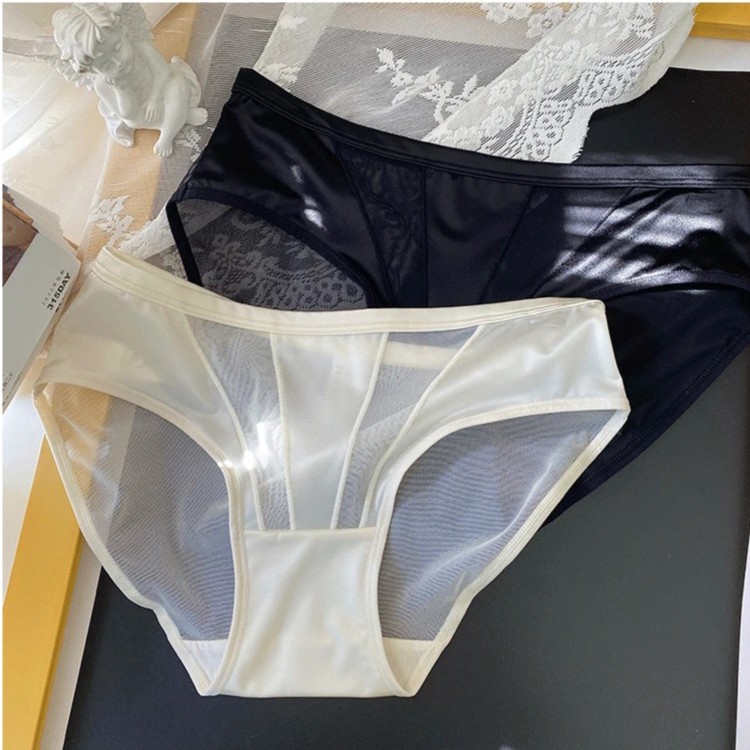 奶酪芝士~法式缎面无痕纯欲性感蕾丝少女内裤 中腰包臀女士内裤