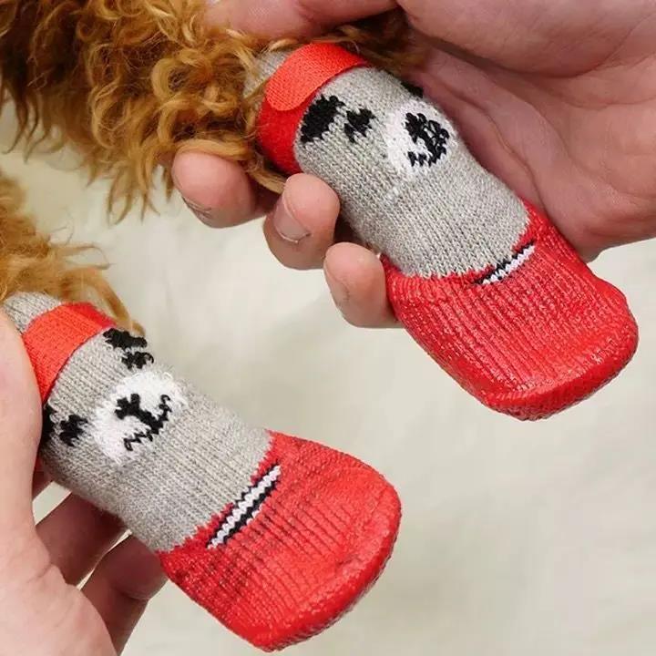 狗狗袜子泰迪防水小型犬秋冬季鞋子猫咪防抓脚套宠物护膝不掉通用