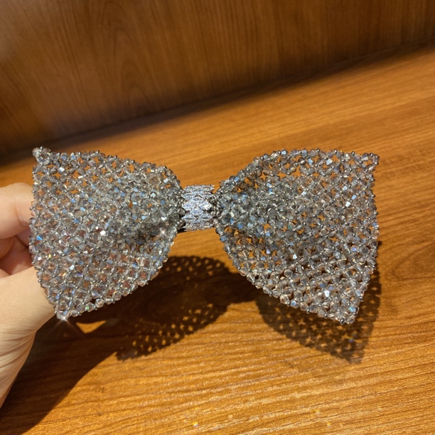 「皇冠配饰」水晶工艺蝴蝶结发夹女尾夹后脑勺发饰高级感401