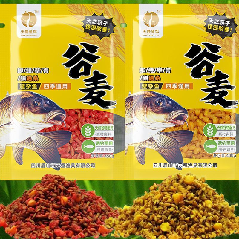 天馋谷麦饵料玉米小麦稻谷诱钓通用钓饵添加双倍诱食剂秋冬季打窝