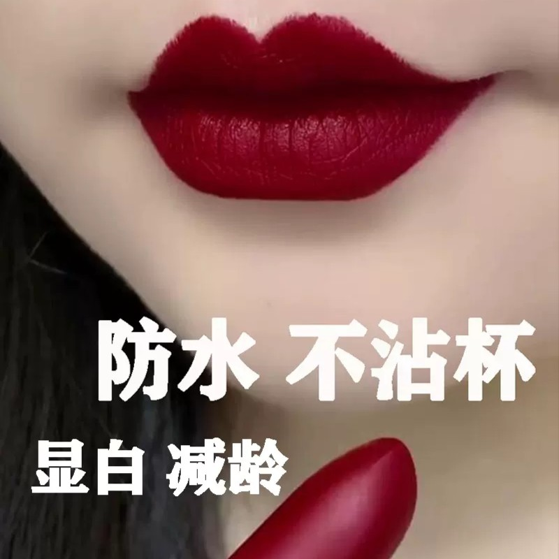 气场姨妈色显白正品不掉色不沾杯不脱色豆沙色口红防水保湿哑光款