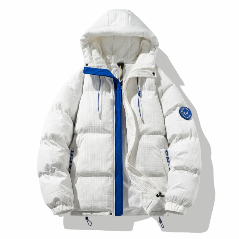 冬季百搭男士加厚防风保暖连帽运动宽松纯色棉衣（3601）X