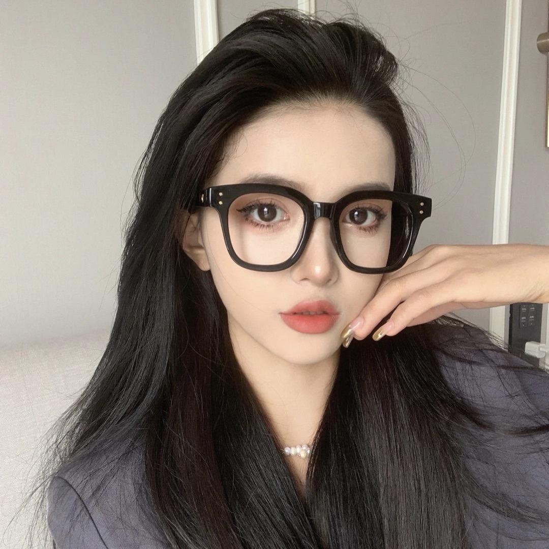 黑框眼镜女韩版潮素颜神器圆脸近视方框韩系网红雪梨同款黑色日系