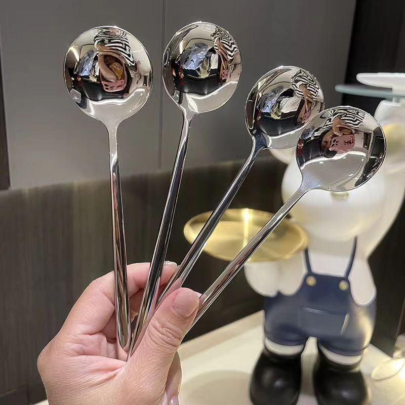 宠固【5.99四支】不锈钢勺子家用喝汤精致汤匙ins高颜值长款圆头勺