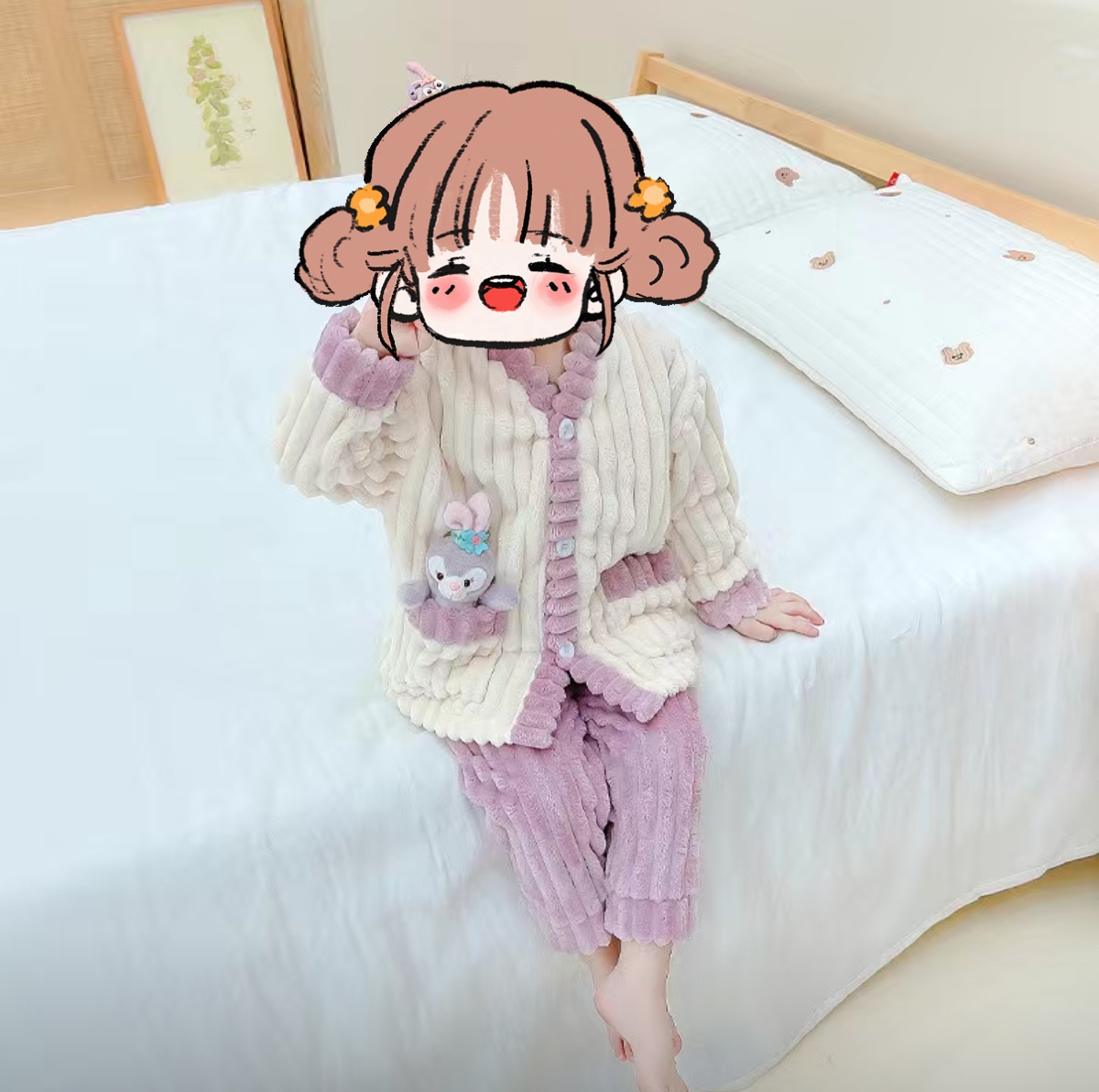 8806儿童珊瑚绒家居服套装（不带玩偶）