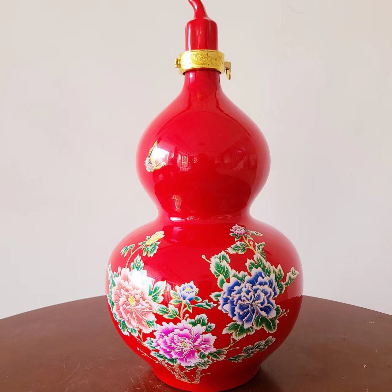 盛池封坛老酒 花开富贵红葫芦坛装 优级浓香型白酒52度5L*1