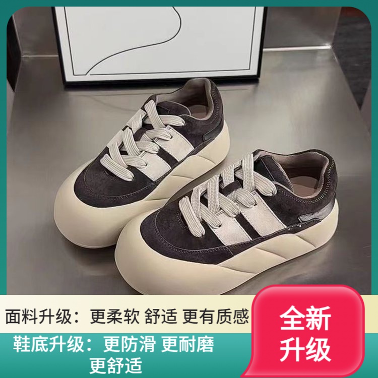 冬季回力休闲娃娃头面包鞋女2023秋冬厚底圆头时尚百搭丑萌鞋板鞋