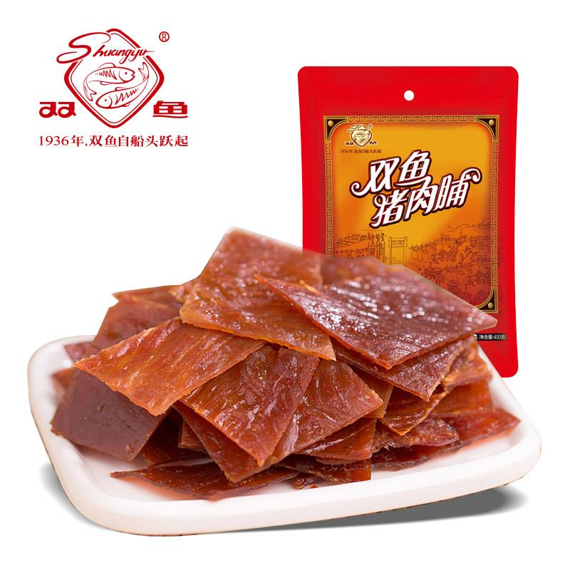 双鱼猪肉脯靖江特产猪肉铺金奖猪肉干自然片江苏老字号美食笋0g