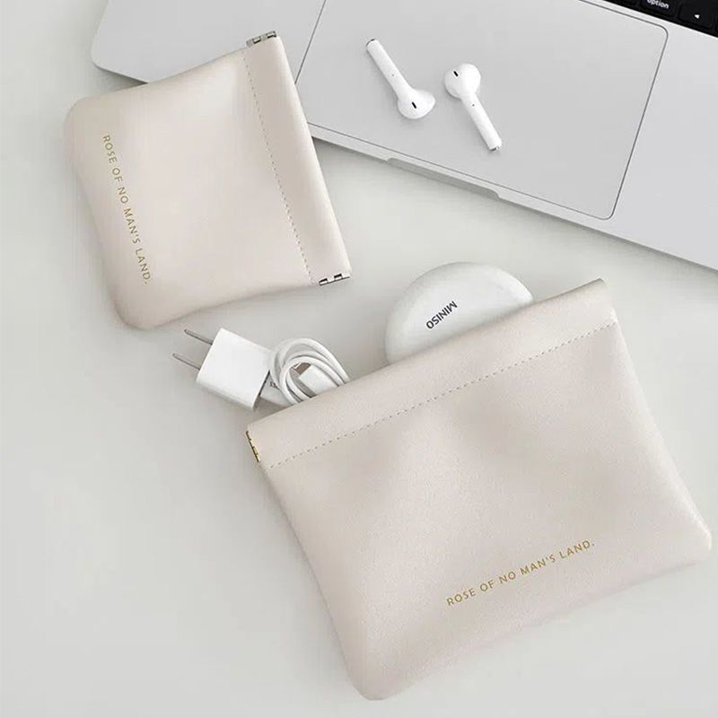 数据线收纳包自动闭合电源充电器口红包有线耳机随身袋便携收纳袋