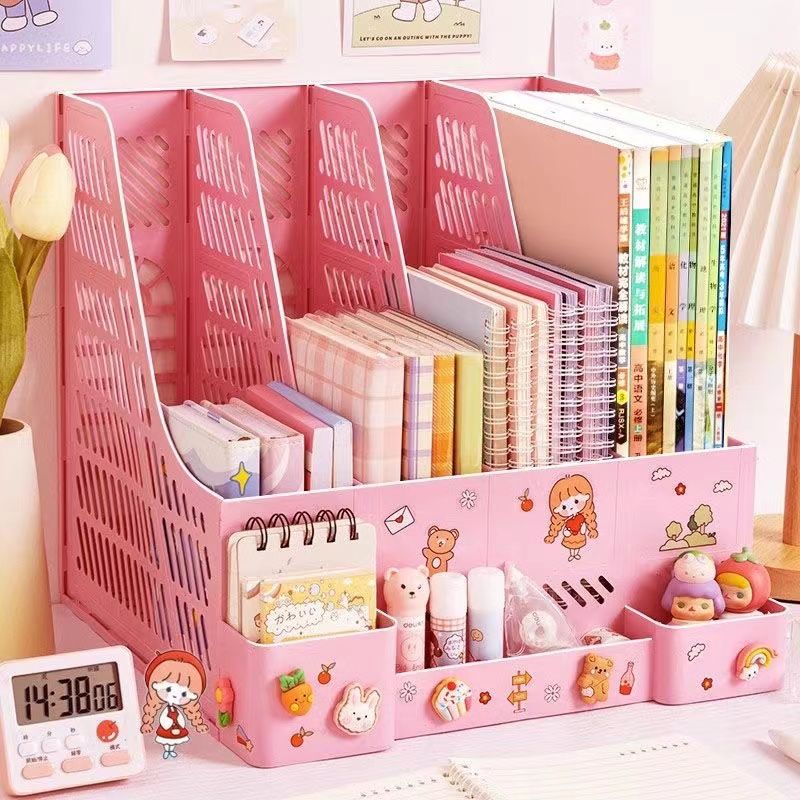 书立架加厚文件架桌上文件框桌面收纳盒文件栏资料置物书架收纳架