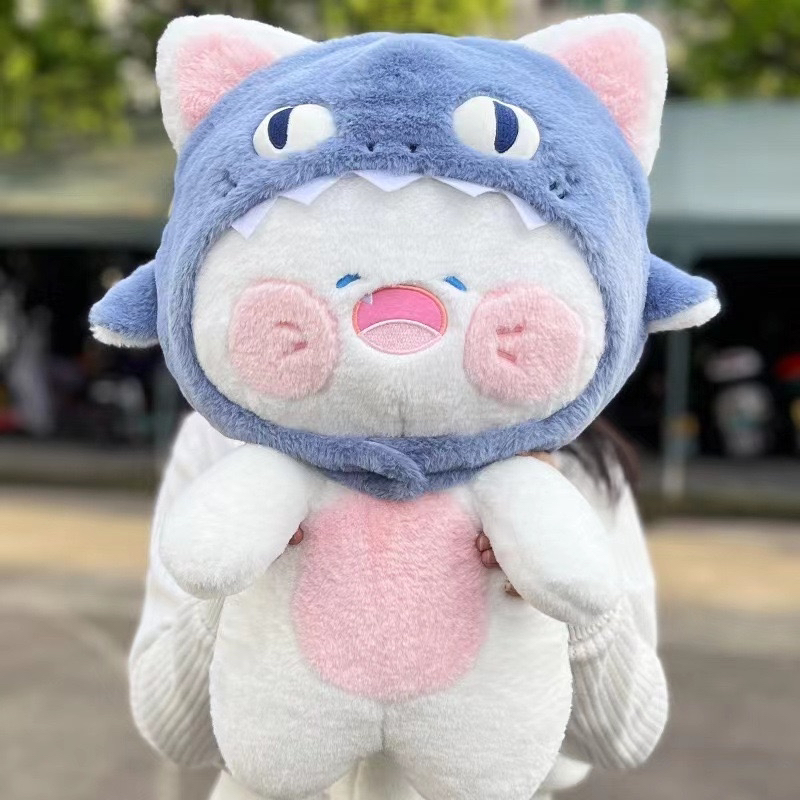 鲨猫毛绒玩偶公仔创意毛绒玩具娃可爱猫咪送礼物