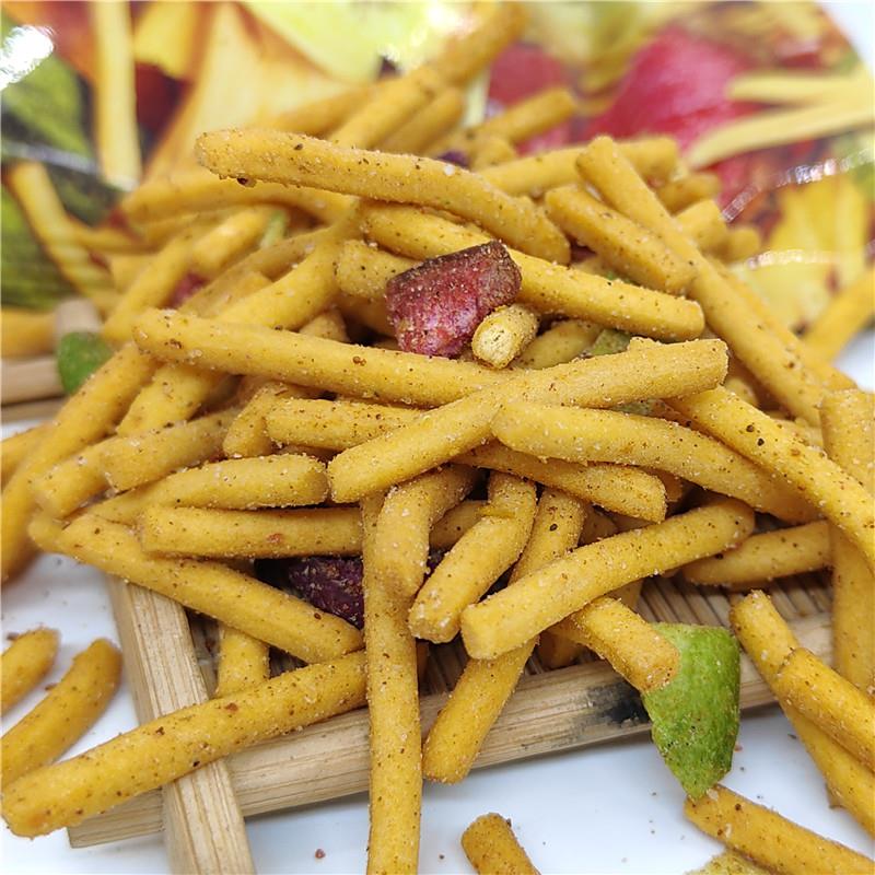 吕一鸣虾条+果蔬脆膨化克*包整盒网红小零蔬菜干笋1g