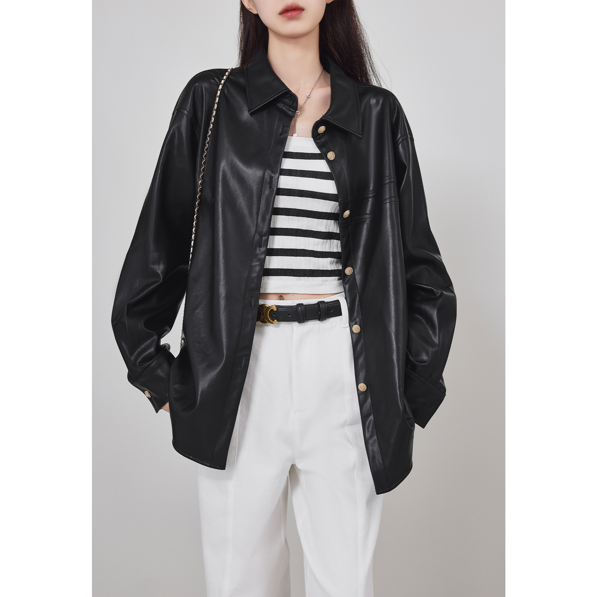 SHAOE清仓专场【微醺街角】衣复古摩登宽松百搭长袖上衣S2023091206