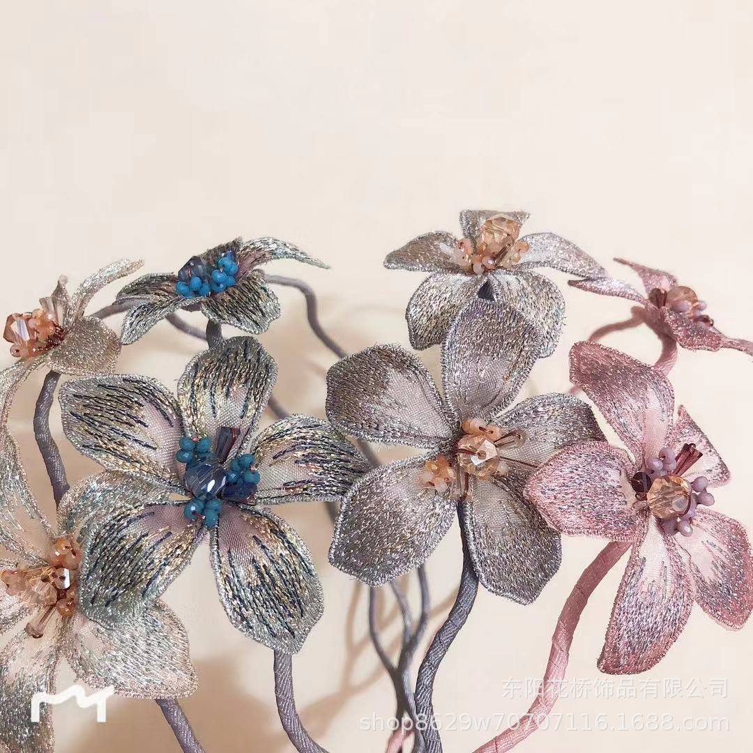 铁合金布艺发饰 花朵发箍