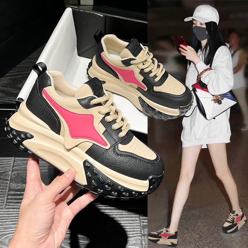 老爹鞋女2023新款秋季厚底增高百搭网红女鞋时尚鞋轻便休闲运动鞋