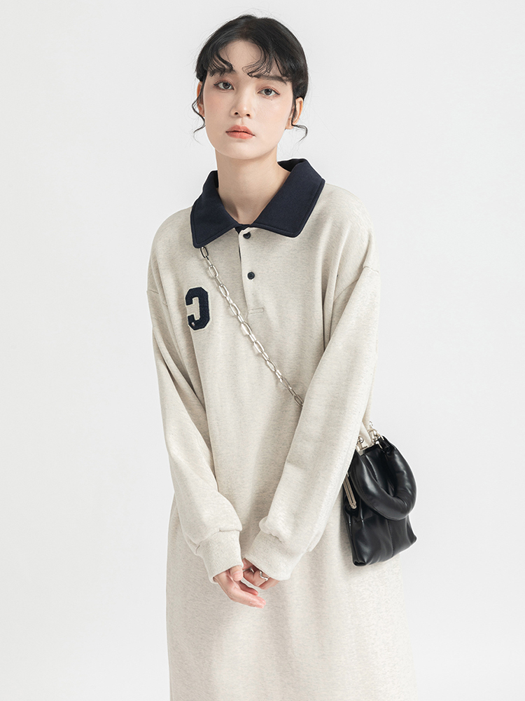 加绒懒人必备款优质棉卫衣连衣裙秋冬款修身显瘦长裙子学生党唯美