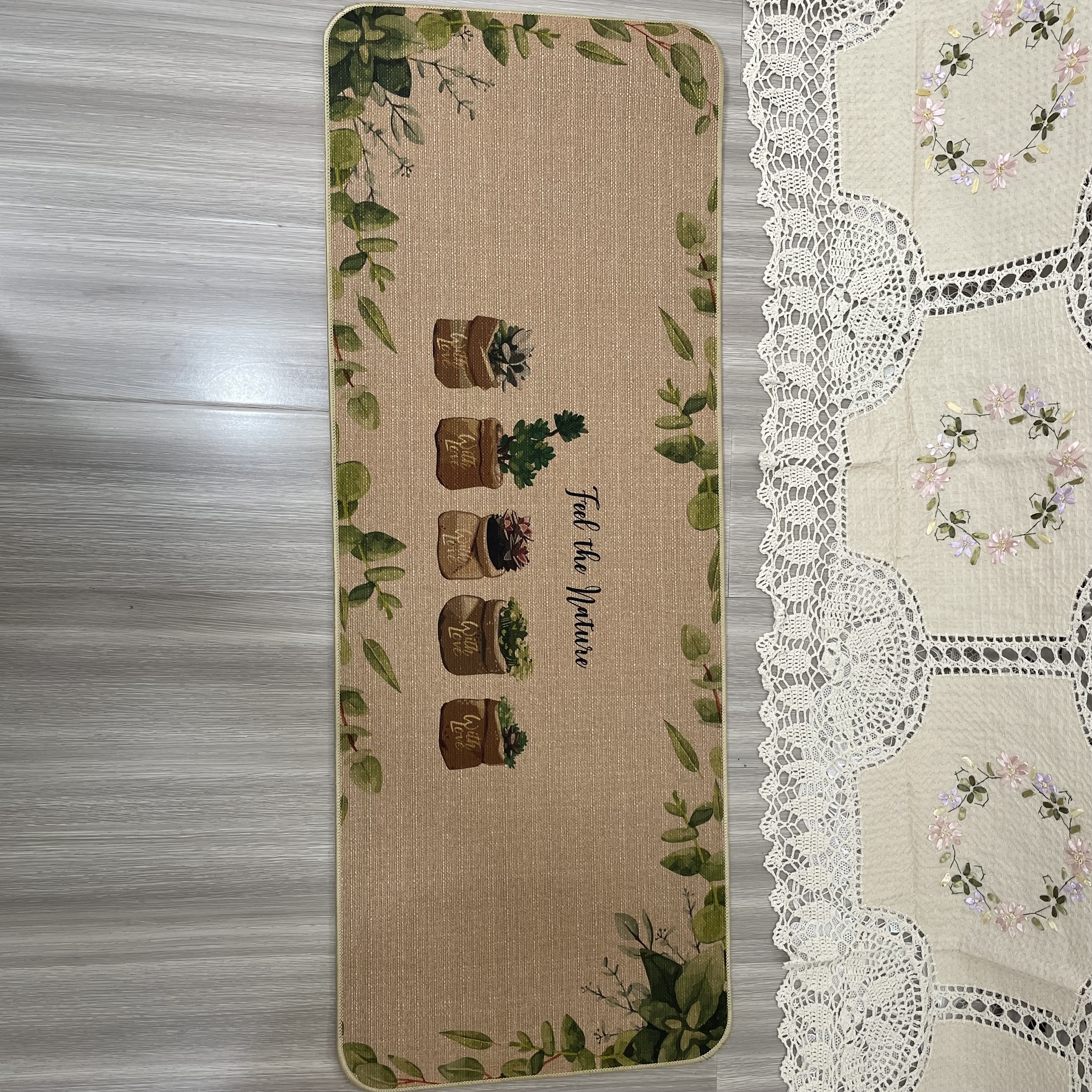 DY216-8麻质(45*120cm）防滑长方地垫DIY