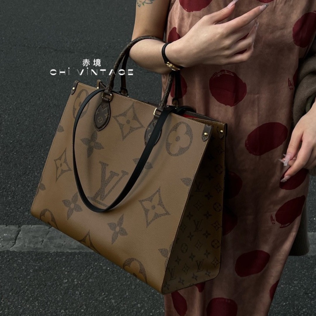 95新 LouisVuitton/路易威登 1883 老花on the go大号19经典托特