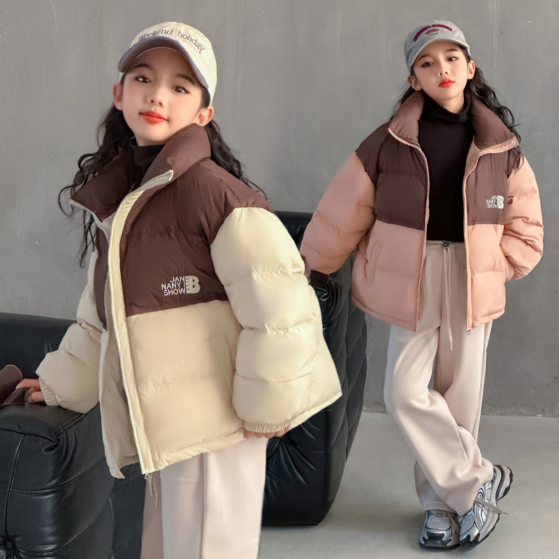 女童棉服2023新款冬季加厚加绒短款6-12岁15岁中大童百搭韩版洋气